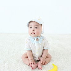 [메르베] 바나바나 신생아바디슈트/아기바디슈트_여름용(5부)
