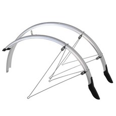 자전거 머드 가드 흙받이 물받이 강아지 자전거 펜더 700c 전체 길이 보호 머드, 02 Silver, 1개