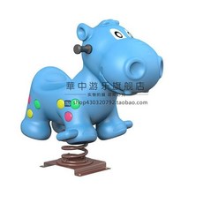 스프링 목마 어린이집 흔들 리어카 용수철 목마 시소, A, 1개
