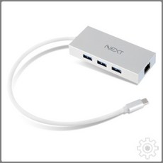 NEXT-TC343LAN USB Type-C 유선랜카드 + USB3.0 3포트 콤보, 상세페이지 참조