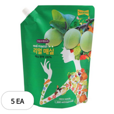 더순수렛츠미 리얼 매실 원액, 1L, 5개
