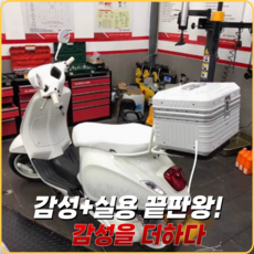 탑박스 베스파 알탑 캐리어스타일 알루미늄 스쿠터 배달통 튜닝 리어백 35L 40L, 블랙