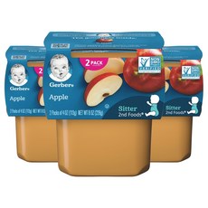 거버 어린이 액상 식품 113g 2개입, 사과(Apples), 3개, 226g