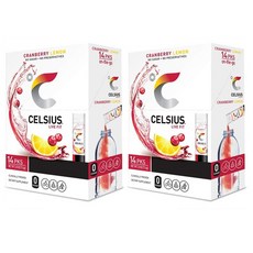 셀시어스 CELSIUS 크랜베리 레몬 파우더 스틱 14개 2.5oz(71.4g) 2팩, 71.4g, 2개
