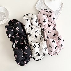 메종드리빙 세탁가능한 3중쿠션 층간소음방지 미끄럼방지 퀼팅 푹신한 거실 면실내화 빅리본 3켤레세트