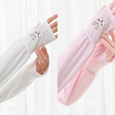 루나뷰링 1+1 자외선차단 냉감 쿨토시 손등커버, 2개, 화이트+핑크
