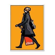 줄리안 오피 작품 Woman with shopping bag and scarf, 블랙