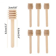 허니디퍼 꿀스푼 꿀스틱 6 개 8cm 꿀 교반 바 혼합 핸들 항아리 숟가락 나무 디퍼 교반기 Drizzle 디스펜서 서버 주방 디저트 도구, [01] Honey Stir Bar
