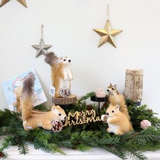 크리스마스 다람쥐 인형 오너먼트 5type 트리 장식 소품 데코, 3. 솔방울다람쥐 15cm, 1개