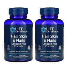 라이프익스텐션 헤어 스킨 네일 콜라겐 플러스 포뮬라 Hair Skin & Nails Collagen Plus Formula, 2개, 120정