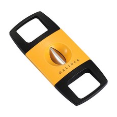 금속 V 커터 시가 휴대용 단두대 시가 커터 나이프 포켓 날카로운 액세서리, Yellow, 1개