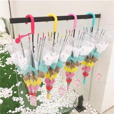 어린이 아동 유아 키즈 어린이용 투명우산 귀여운 구름 초경량의 키다리 생 여아 아치형 자동우산