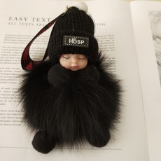 아기인형 귀여운 가방백참 태슬 테슬 가방고리인형, 검정