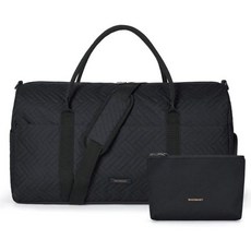 BAGSMART 여행용 더플백 50L 라지 휴대용 가방 위켄더 신발칸 남성용 오버나이트백 블랙, Black- 1