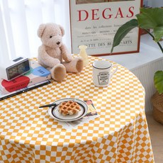 베어 체커보드 테이블보 4인용 5color, 옐로우