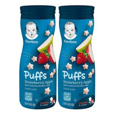 Gerber Graduates Puffs Strawberry Apple 거버 그래듀에이츠 퍼프 딸기 사과, 2개