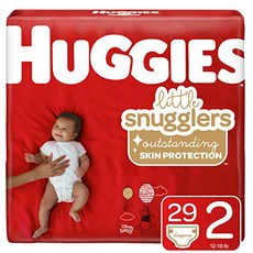 Huggies Little Snugglers Baby Diapers Size 2 29 Count Huggies Little Snugglers 모두 기저귀 사이즈 2 29, NEW Jumbo Pack, 1개, 점보형(2XL)