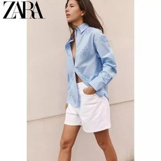 ZARA 자라 러버라이즈 자수 포플린 셔츠 블라우스 - 자라블라우스