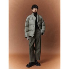 NANS 남성 폴리츠바지 통큰 주름 골지 와이드팬츠, WHITE / L, 1개