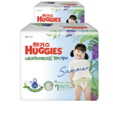 하기스 네이처메이드 썸머 팬티형 기저귀 남여공용 특점보형(17~24kg)