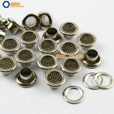 200 세트 8 4.5 5mm 외경 내경 높이 실버 라운드 구멍 그로밋 내부 스틸 메쉬
