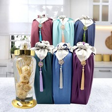 인삼 담금주 키트 인삼주 인삼꽃 상견례 명절선물[담금술은 제외], 1개, 인삼담금주 1.8L+노리개,보자기세트(랜덤)