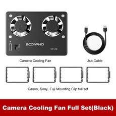 SOONPHO SP-A8 카메라 냉각 선풍기 소니 캐논 후지 A7M4 ZVE1 A6700 A7C2 R5 90D XS10 XT4 X-H2S Dslr 시