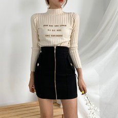 지퍼스커트 어멜리스 여성용 양포켓 지퍼 슬림 미니 스커트 (2color)