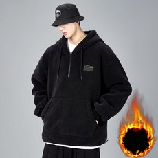 남성 루즈핏 뽀글이 후리스 후드 맨투맨 베이직 도툼 플리스 기모후드티 긴팔티