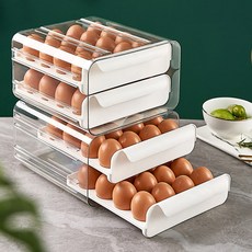 크리니 계란 트레이 서랍형 2단 투명 케이스 달걀보관함 32구 + 사은품