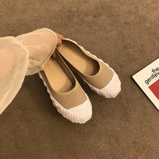 여자 편한 플랫 플랫 통기 싱글 슈즈