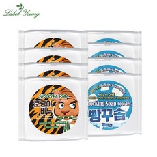 라벨영 호랑이비누4개+ 빵꾸솝 쿨버전4개 모공축소 블랙헤드 피지, set/.