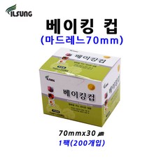 일성 베이킹컵 마드레느 원형70mm 1팩(200개)홈베이킹, 200개