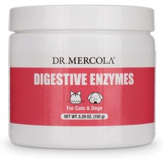 닥터머콜라 반려 동물 용 mercola 소화 효소 고양이와 개 건강 보조 식품 5 가지 효소 함유 5.26온스, One Size, One Color