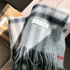 [하프클럽/제이헬렌]따뜻하고 부드러운 체크 울 머플러 니트 목도리