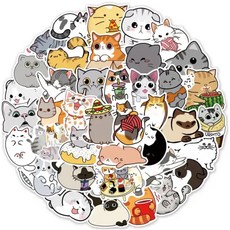 [NGNG] 카와이 고양이 고품질 친환경 방수 스티커 55P Premium Kawaii Cat Stickers