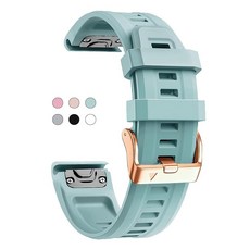 OUTVI Garmin fenix 5s 6s 7s pro 소프트 실리콘 로즈 골드 버클 퀵 핏 20 밴드 garmin epix gen 2 42mm 롱 스트랩 여성용 화이트, 20-씨 폼