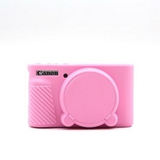 실리콘 커버 몸통 가방 캐논 PowerShot SX730 SX740 SX740HS 렌즈 보호 덮개가 있는 고무 커버, Pink, 1개