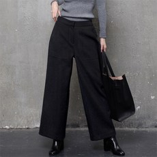 하루메이비 A636 비스코스 혼방 밴딩 와이드팬츠