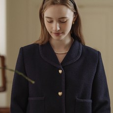 틸아이다이 Heart point tweed jacket_Navy