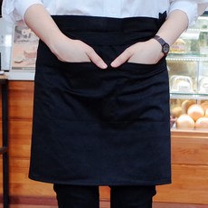 쉬라즈 카페 바리스타 하프 앞치마, 블랙, 2개