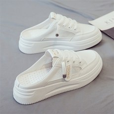 여성 봄 여름 발편한 뮬 운동화 스니커즈 통굽 슬리퍼 3cm