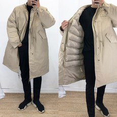 베로핏 남자 가을 겨울 오버핏 롱 야상 개파카 패딩 점퍼