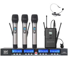 일반마이크 U4600 1개로4개 무선 회의 마이크 거위목타입 해드셋 칼라핀 연기 자유 매치, T15-본체+3핸드형 1허리걸이