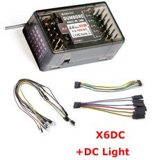 DUMBORC X6FG 2.4G 자이로 리시버 RC 송신기 리모컨, 04 X6DCG DC light, 1개