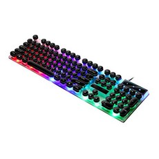 Rainbow LED Backlit Wired Keyboard GTX30/K820 USB 104 Button Gaming Keyboard for PC Computer Black GTX30-B08CL252QZ, K820