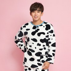 이라인 남성 밀크카라멜 밍크 라운드 상하잠옷