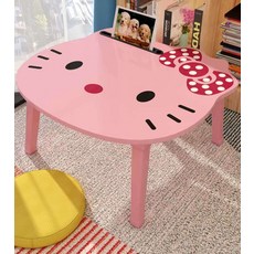 주니어책상 캐릭터 좌식 아이 밥상 테이블 책꽂이형, 46x41x28 키티 핑크