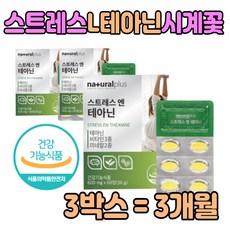스트레스 엘 L 테아닌 먹는 감태 비타민 THEANINE 식약 처인증 추천 제품 트립토판 비다민 B6 C 미네날 시계꽃 길초근 추출물 앨 태아닌 쥐오줌풀 캐모마일 타우린 건강, 3개, 30정