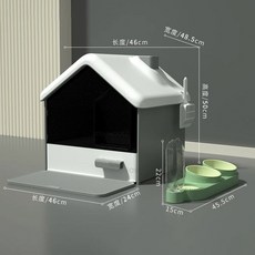 용품 반려동물 완료 하우스 스노우 고양이 대형 방지 쓰레기통 플라스틱 변기 청소 튀김 반폐쇄형 셀프, B2, 1개